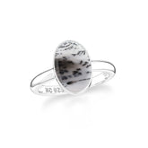 dendritic opal bezel-set ring