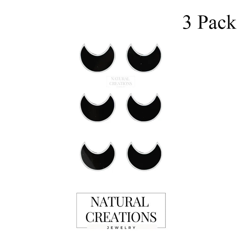 black onyx slice earrings