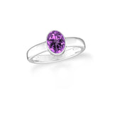 amethyst bezel-set ring