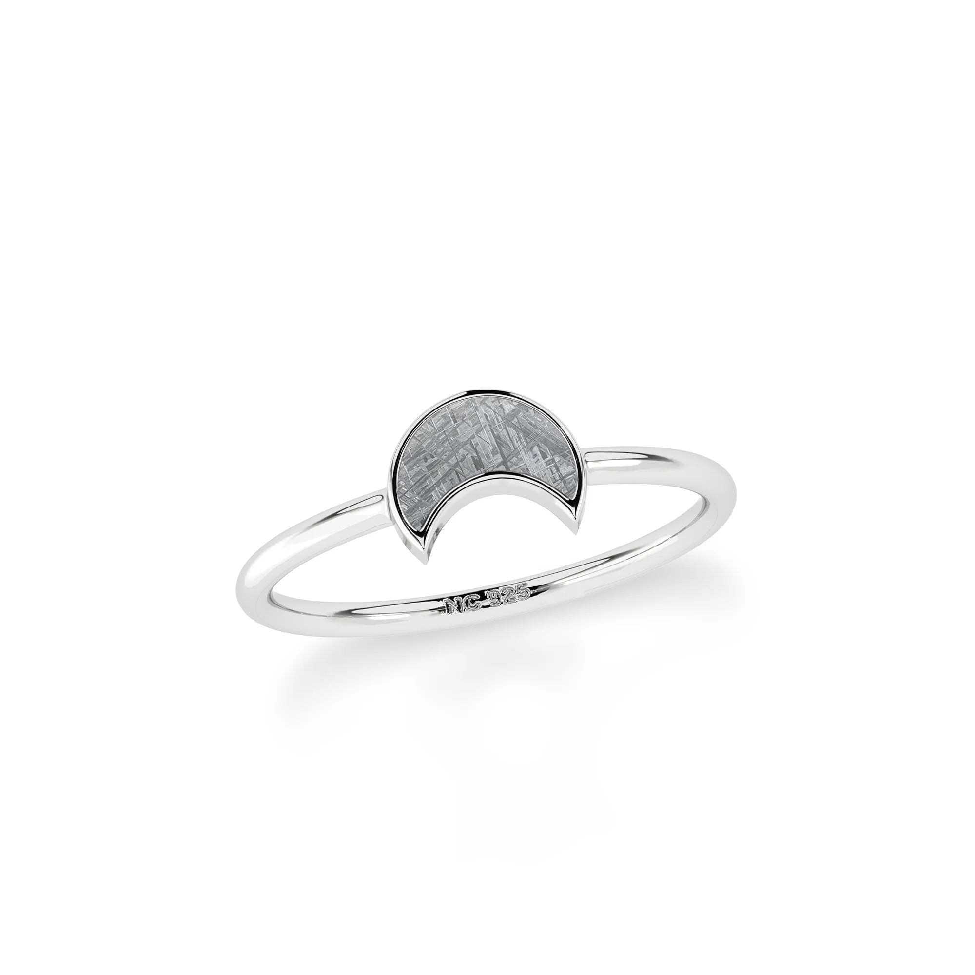 meteorite stackable bezel-set ring