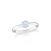 rainbow moonstone stackable prong-set ring