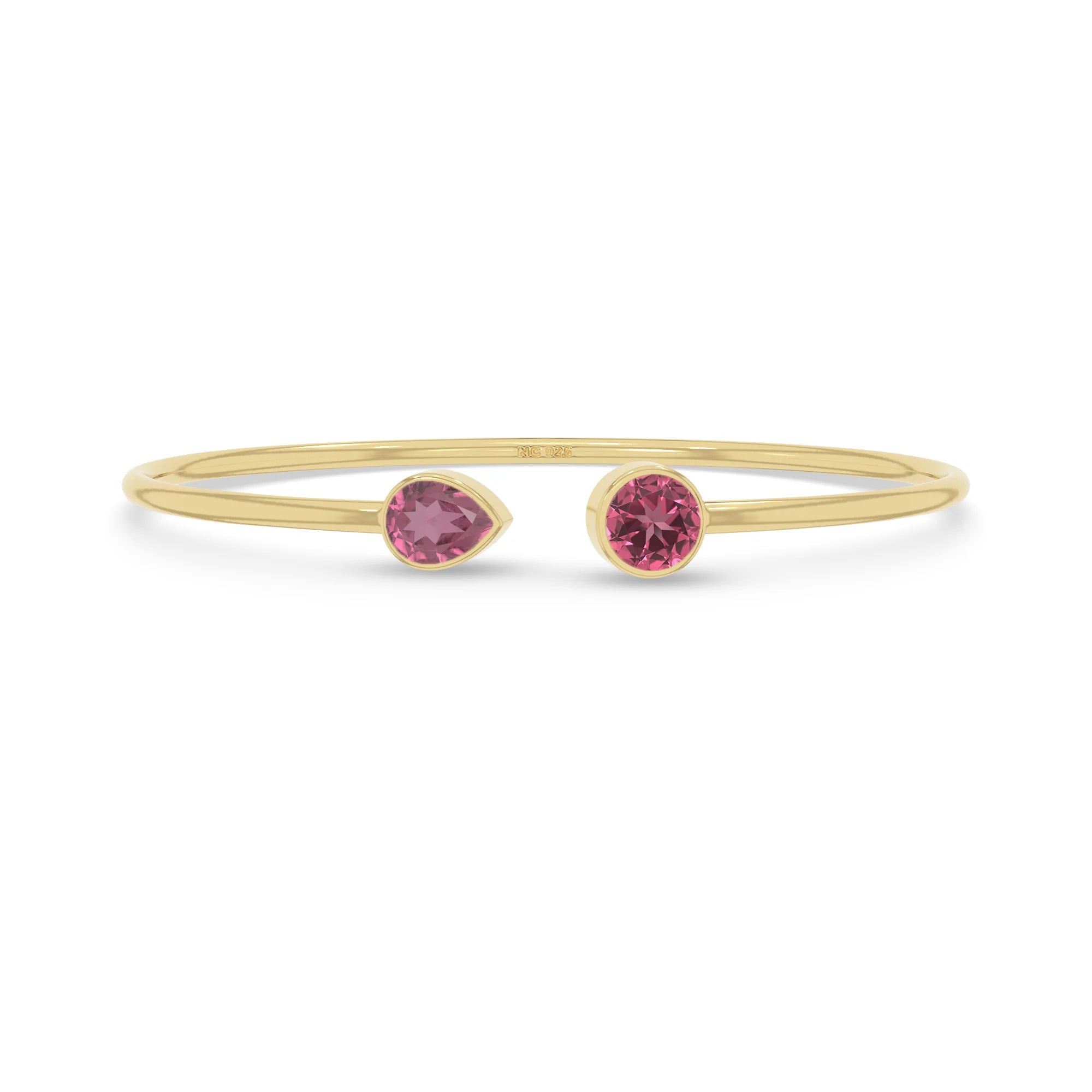 pink tourmaline cut bracelet