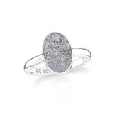 titanium druzy silver bezel-set ring