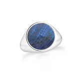 labradorite mens bezel-set ring