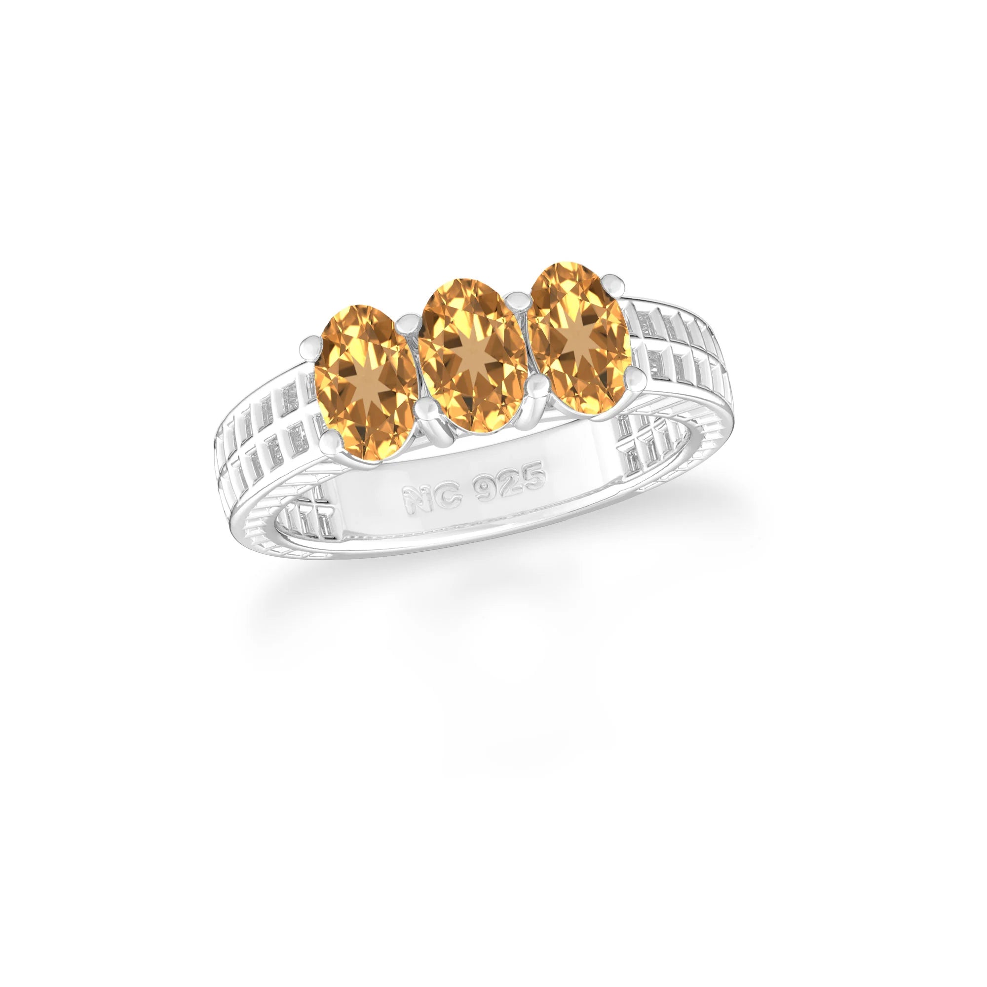 citrine prong-set ring