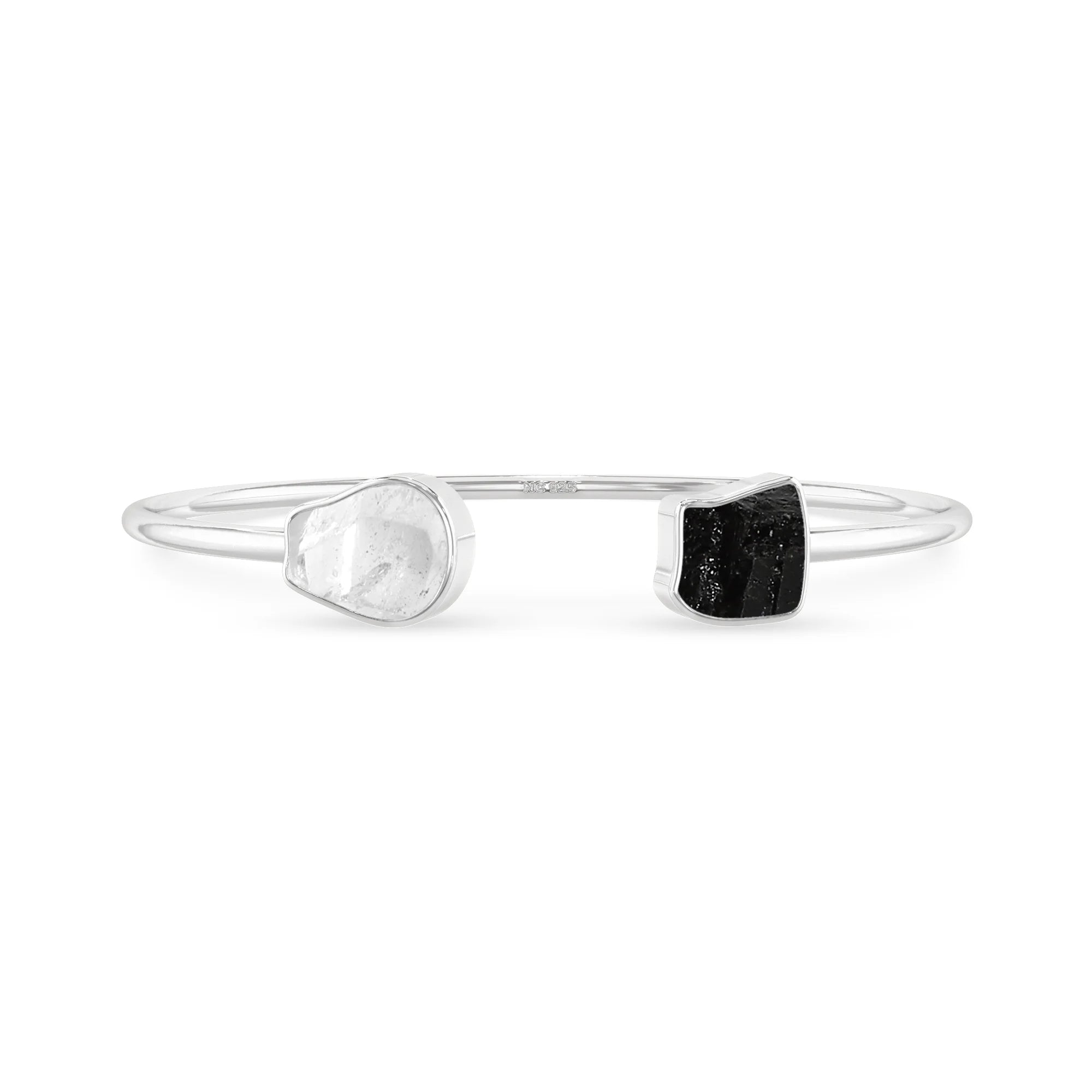 herkimer with black tourmaline twister bracelet