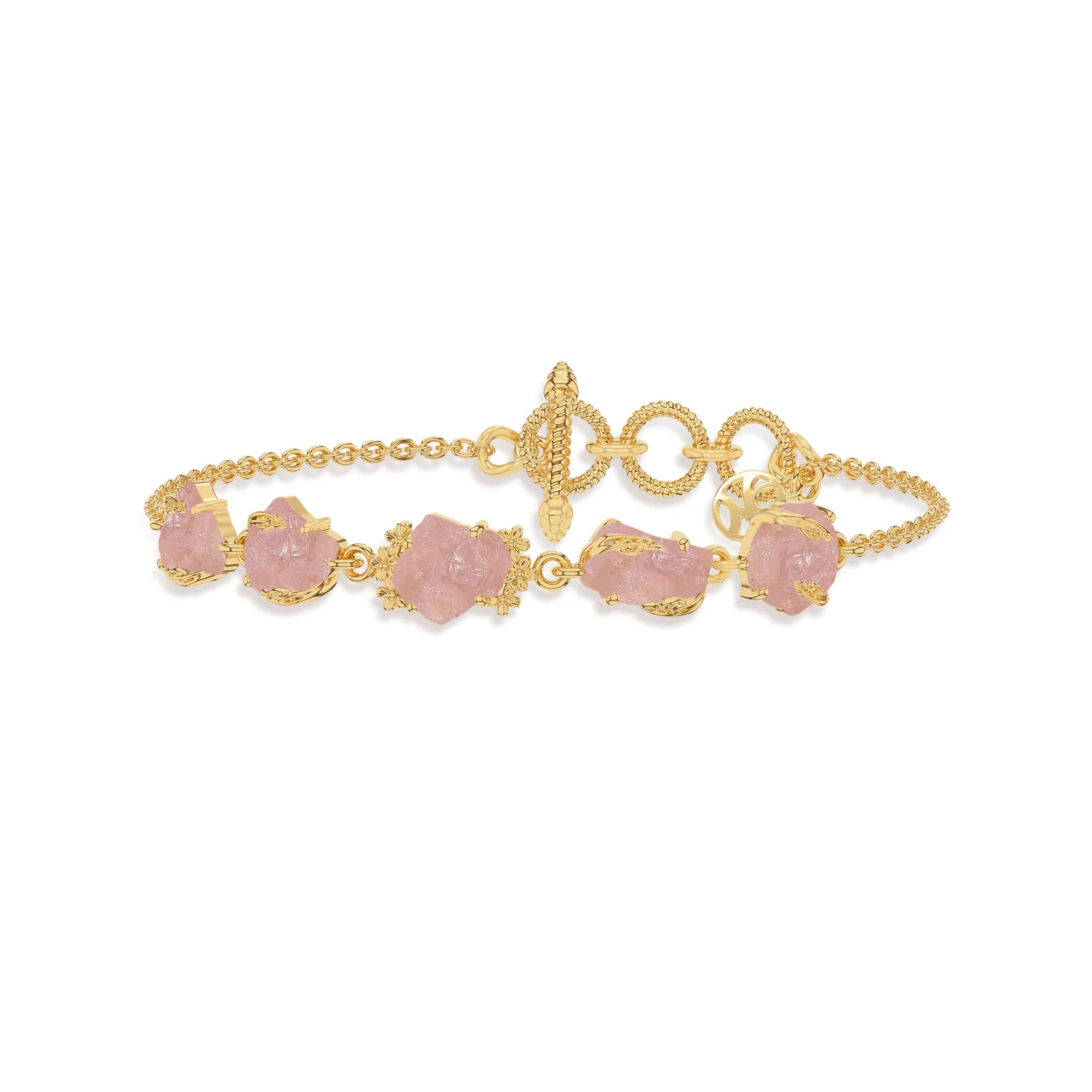 rose quartz rough bracelet