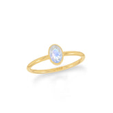rainbow moonstone stackable bezel-set ring