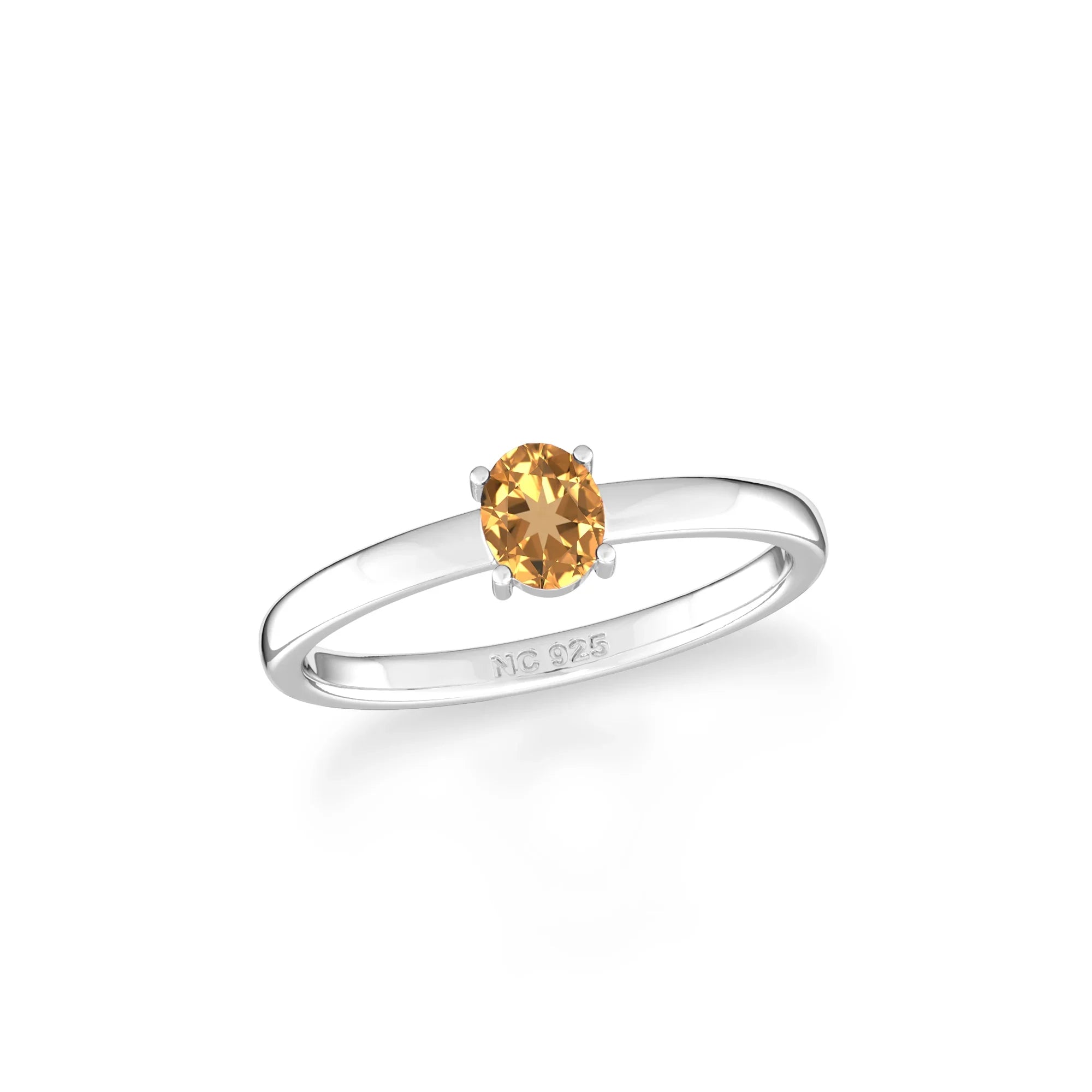 citrine stackable prong-set ring