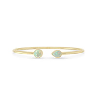 Natural Cab Ethiopian Opal Pear-Round Shape Twister Bracelets for Women in 18K Gold Vermeil
