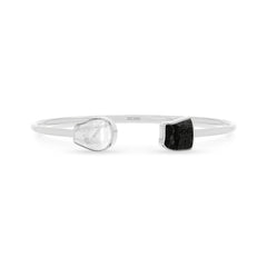 herkimer with black tourmaline twister bracelet