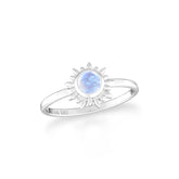 rainbow-moonstone bezel-set ring