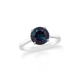 Lab Grown Alexandrite Round Solitaire Engagement Rings