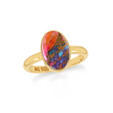 pink spiny-oyster bezel-set ring