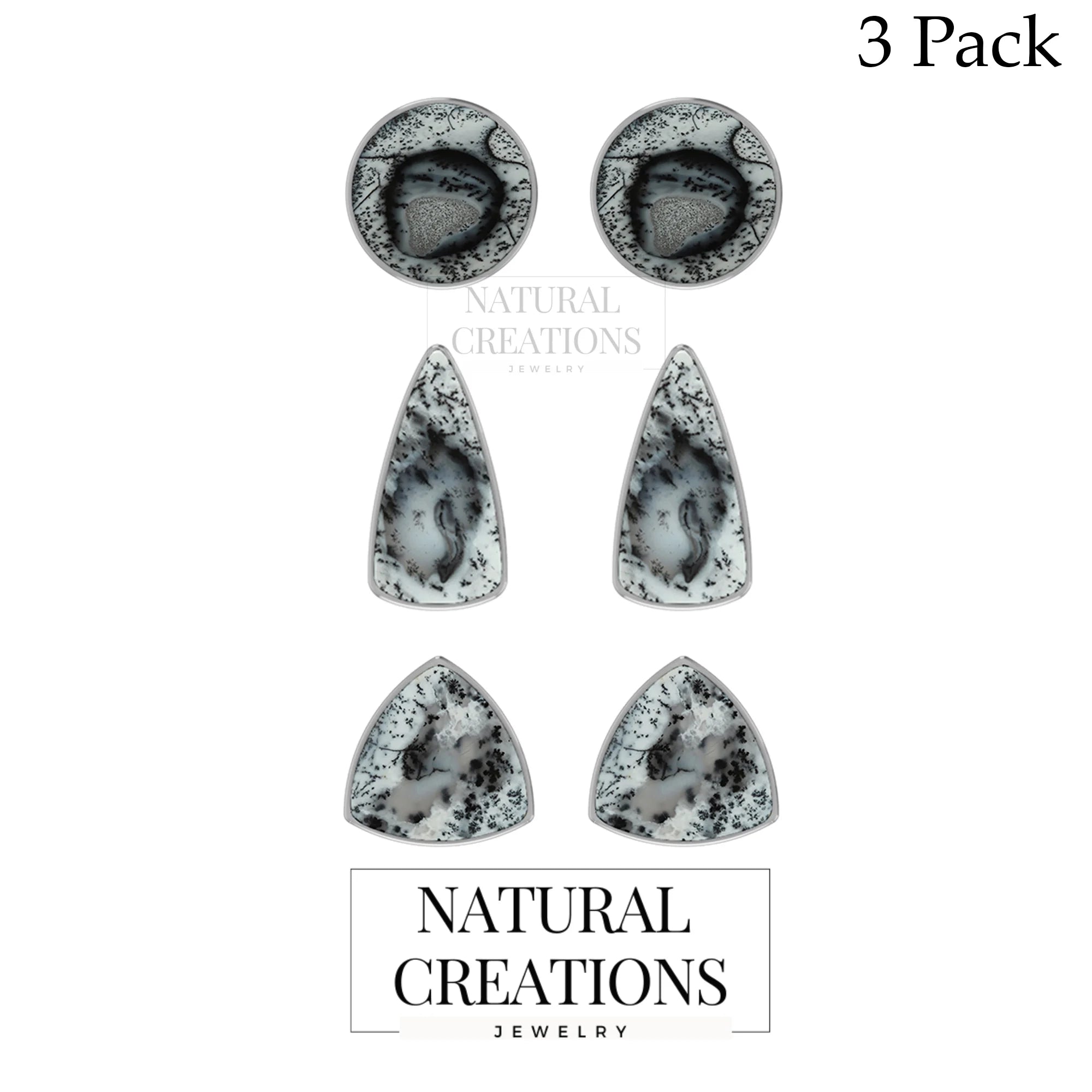 dendritic opal cab earrings