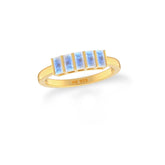 rainbow-moonstone bezel-set ring