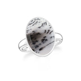 dendritic-opal bezel-set ring