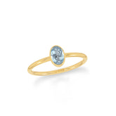aquamarine stackable bezel-set ring