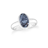 pietersite bezel-set ring