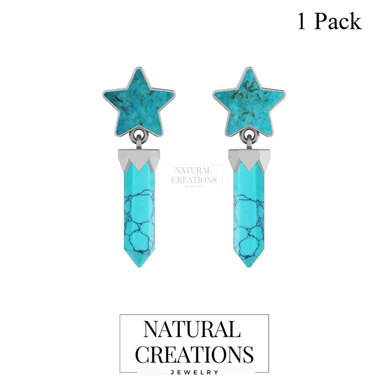 turquoise slice earrings