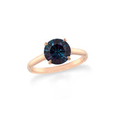Lab Grown Alexandrite Round Solitaire Engagement Rings