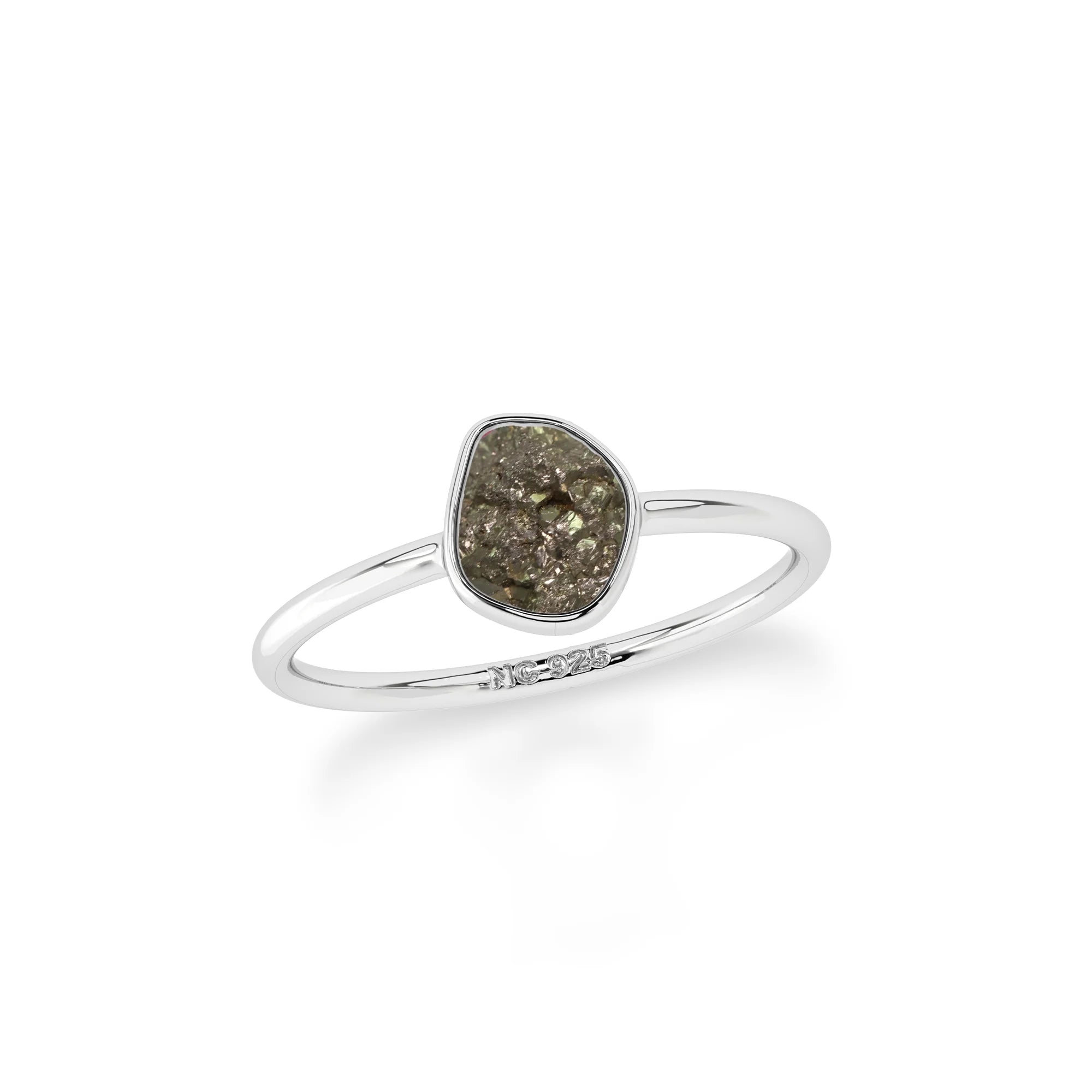 pyrite stackable bezel-set ring