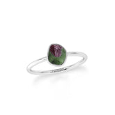 ruby zoisite stackable bezel-set ring