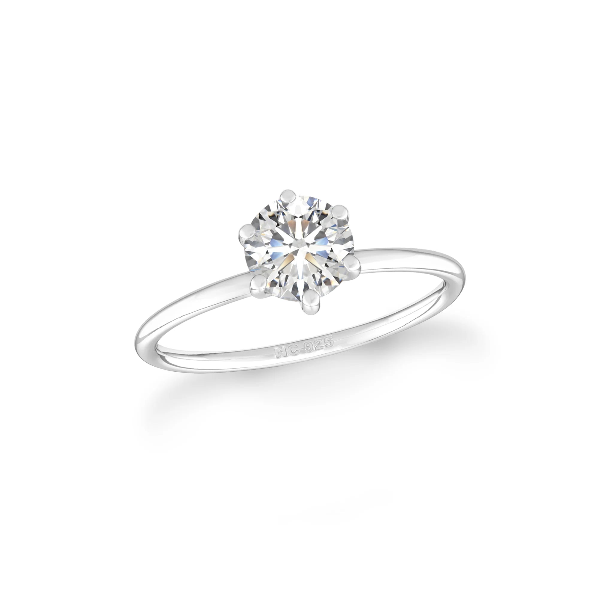 moissanite prong-set ring