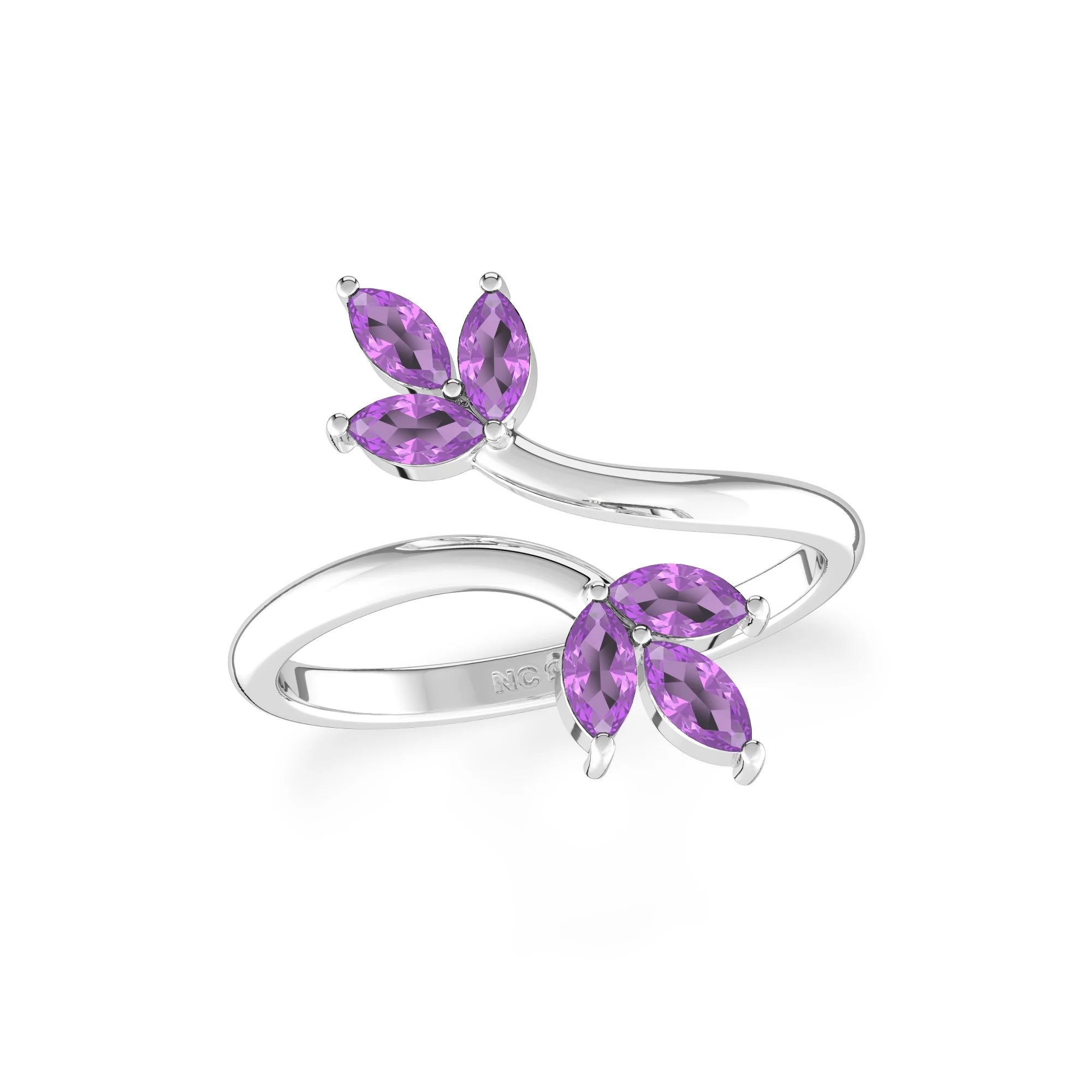 amethyst prong-set ring