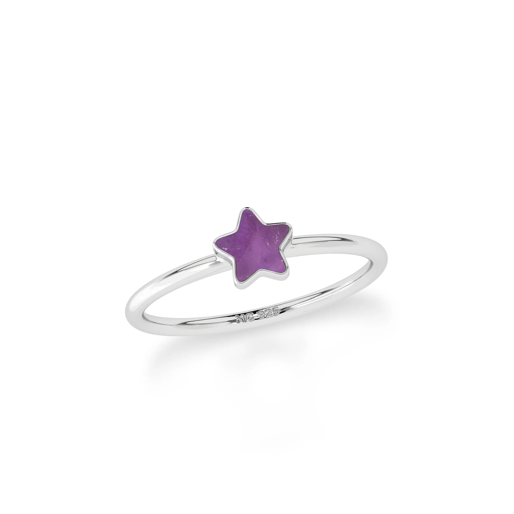 amethyst stackable bezel-set ring