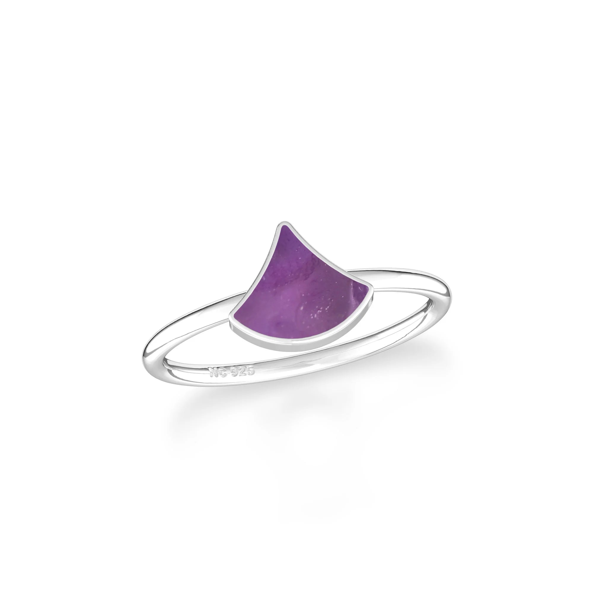 amethyst stackable bezel-set ring