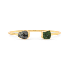meteorite with moldavite twister bracelet