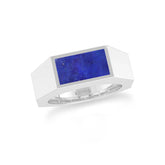 lapis lazuli mens bezel-set ring