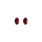 garnet cut oval earrings