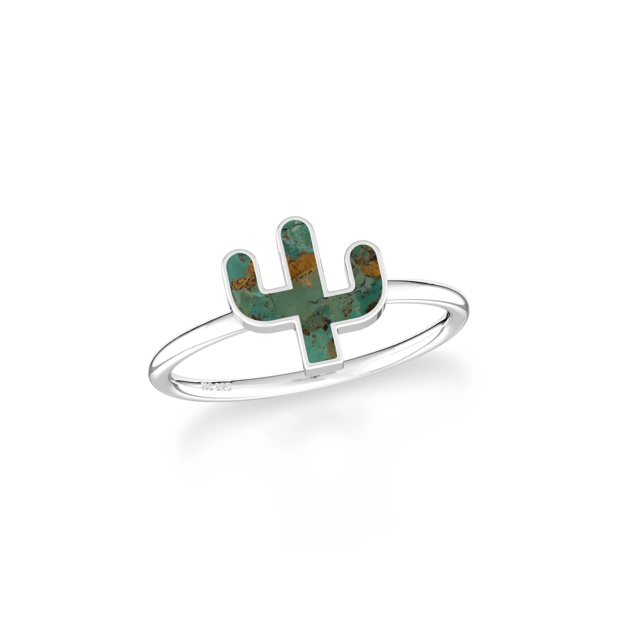 compressed turquoise blue stackable bezel-set ring