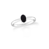 shungite stackable prong-set ring