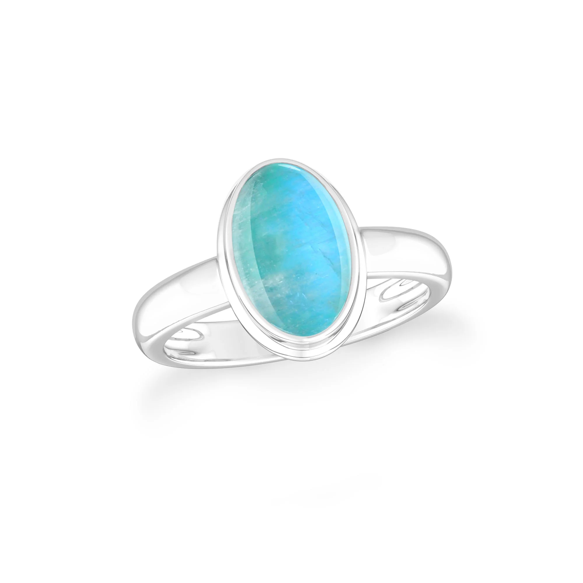 green-moonstone bezel-set ring