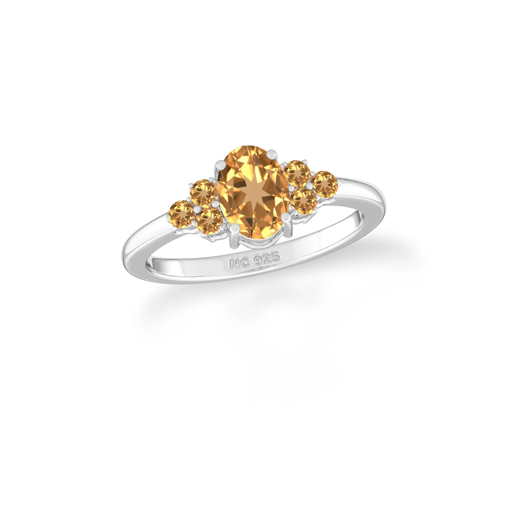 citrine prong-set ring