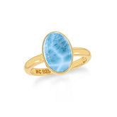 larimar bezel-set ring