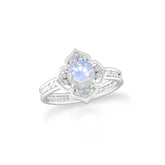 rainbow-moonstone prong-set ring