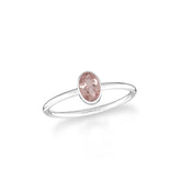 rose quartz stackable bezel-set ring
