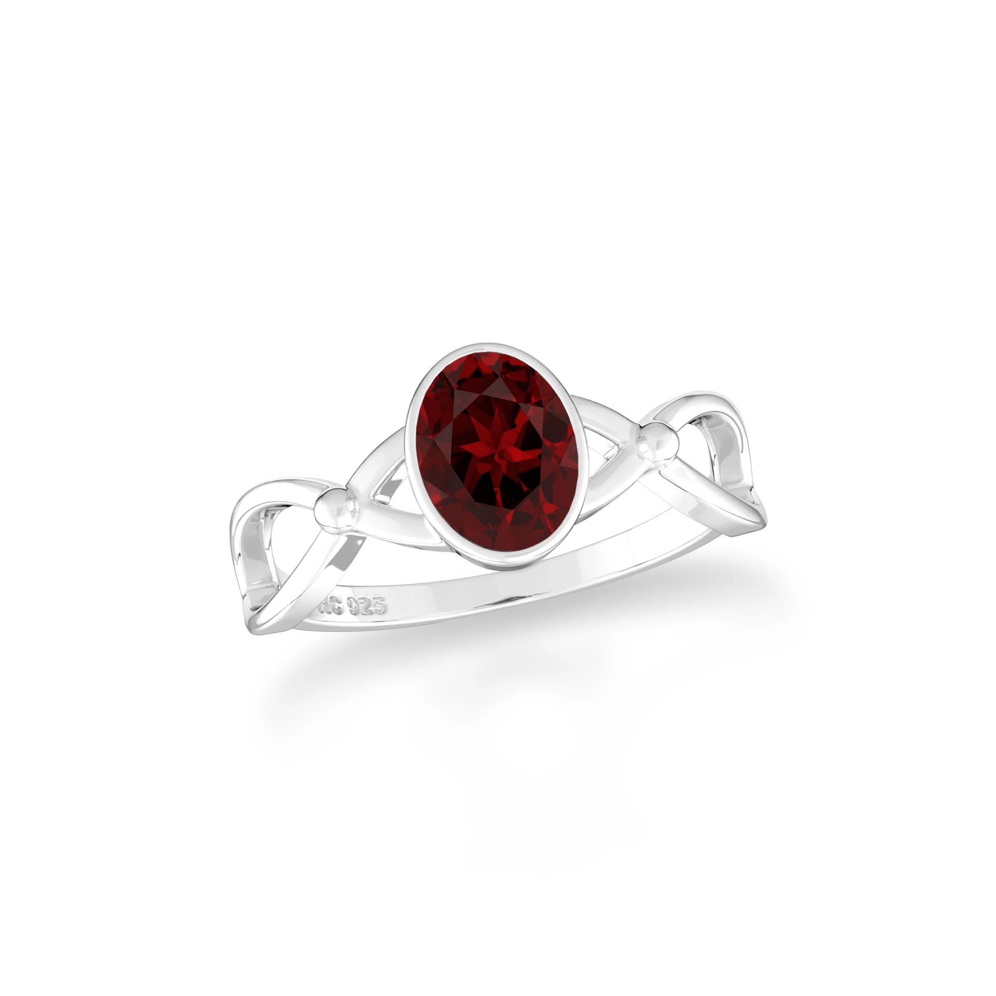 garnet bezel-set ring