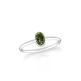 moldavite stackable bezel-set ring