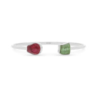 pink tourmaline green tourmaline twister bracelet