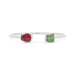 pink tourmaline green tourmaline twister bracelet