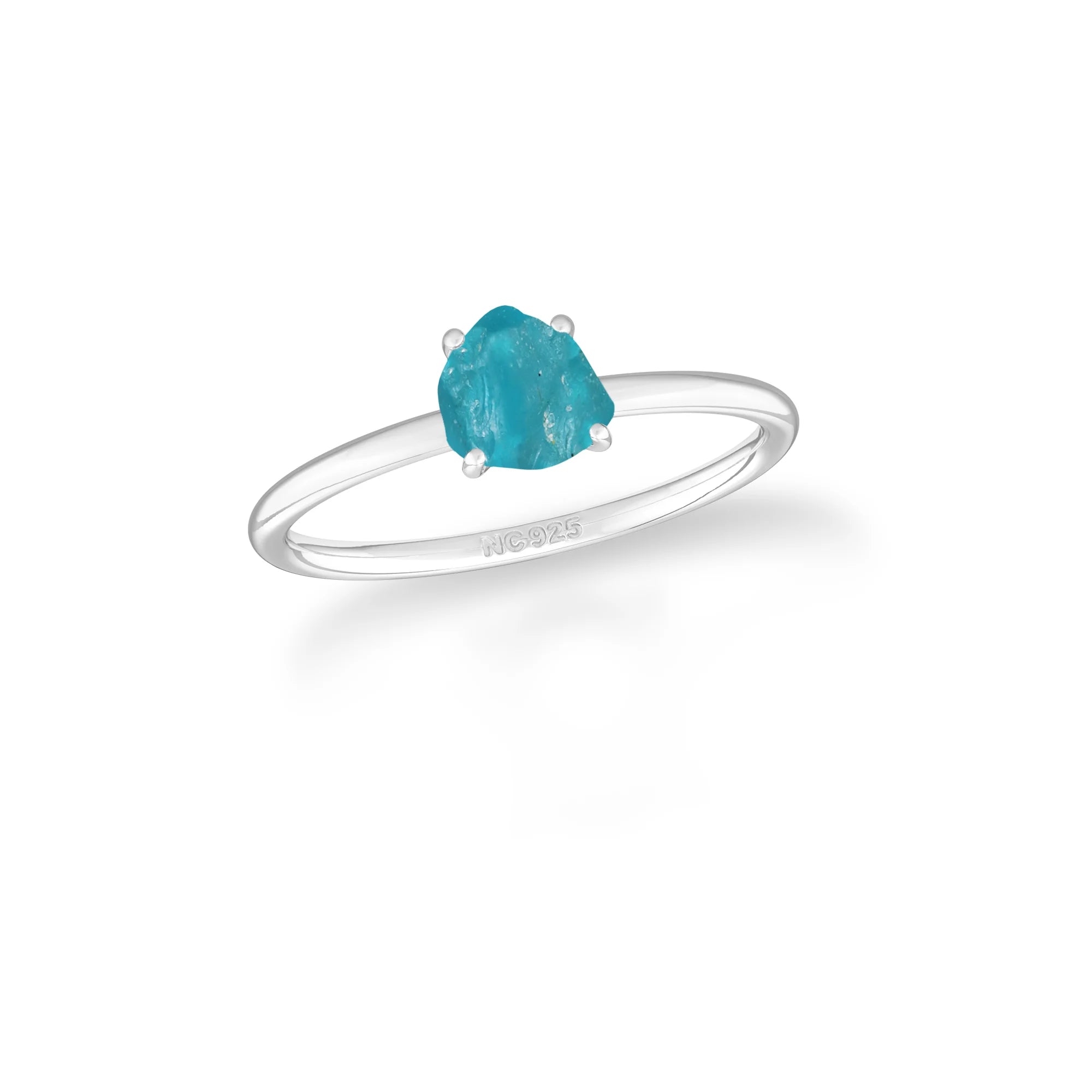 paraiba apatite stackable prong-set ring