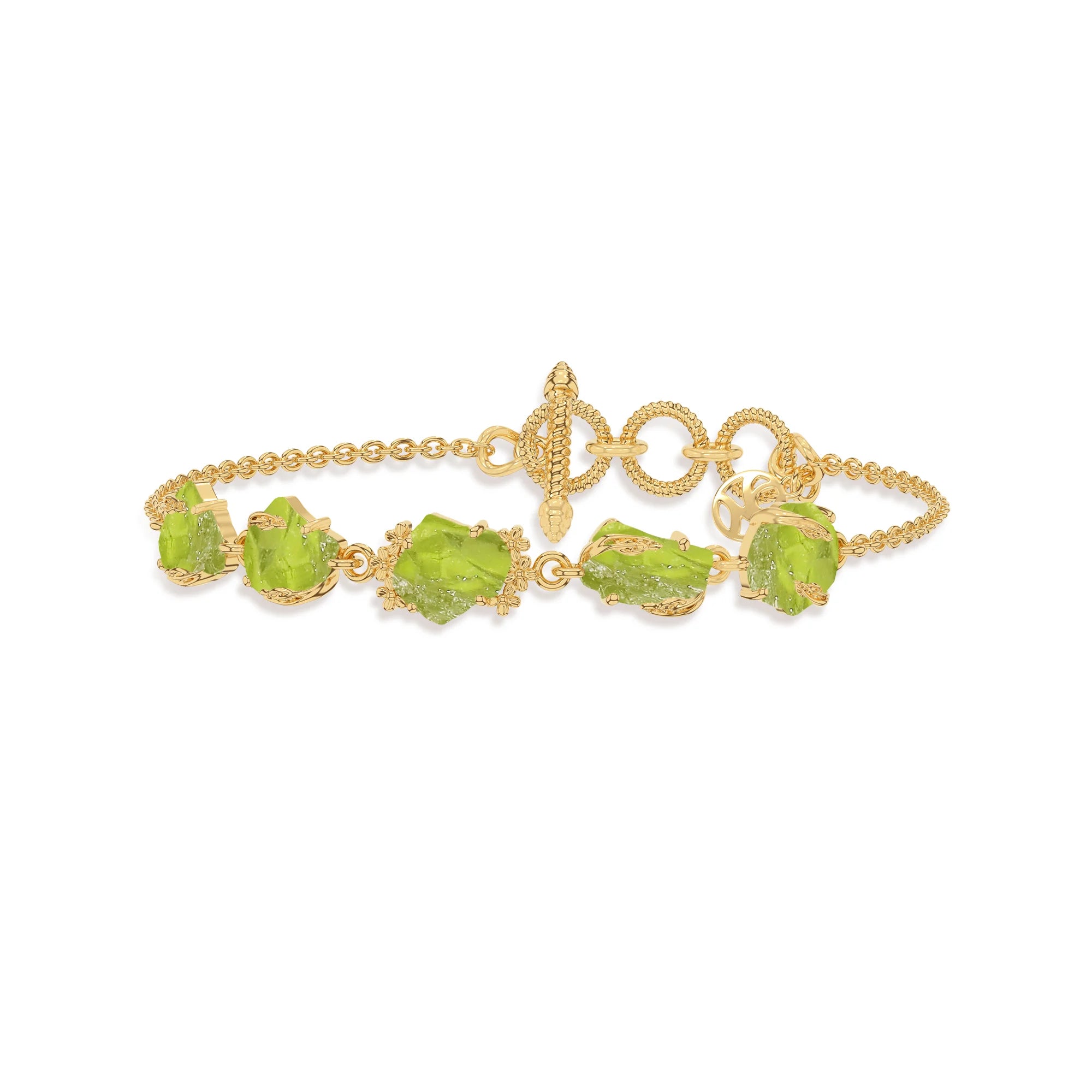 peridot rough bracelet
