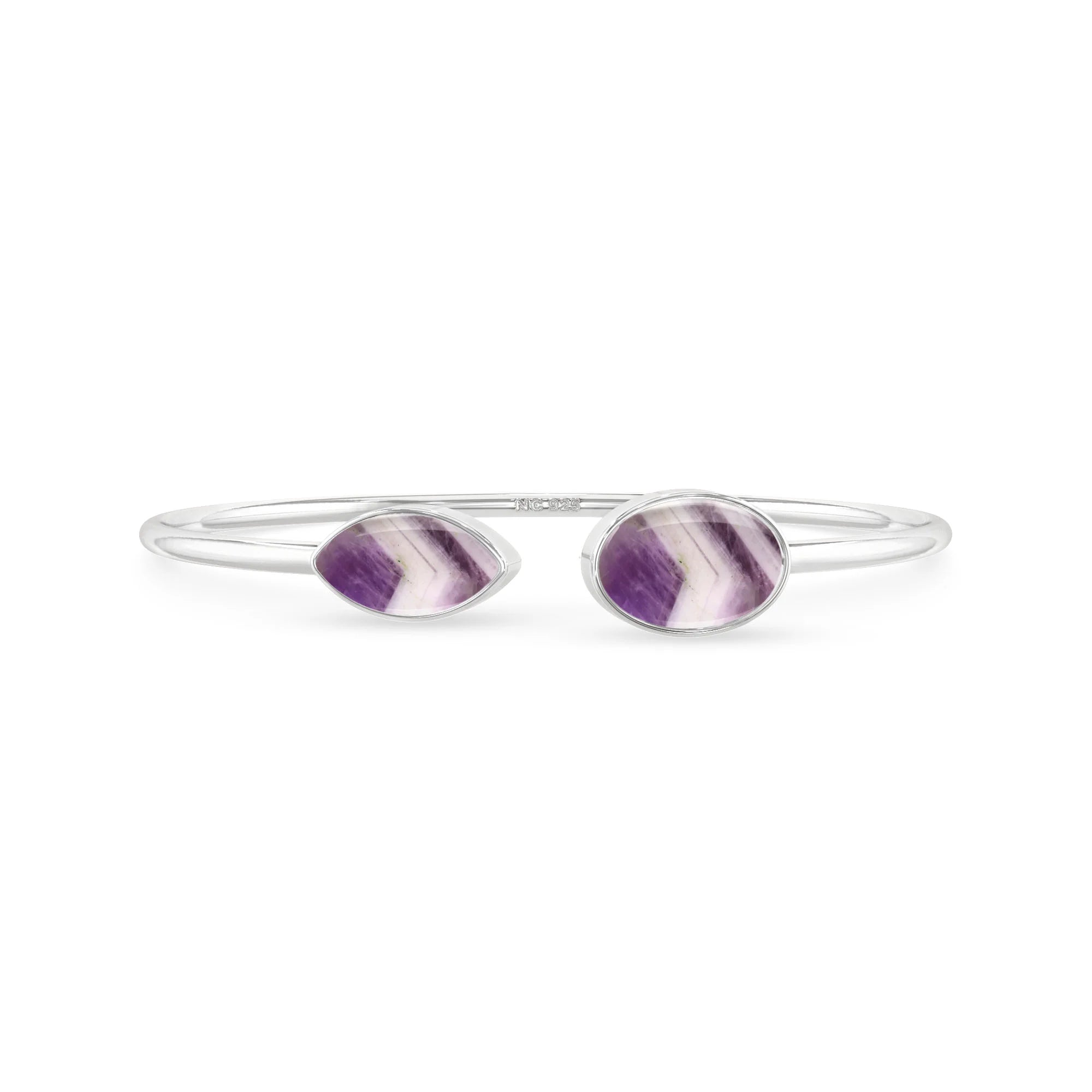 chevron amethyst cab bracelet