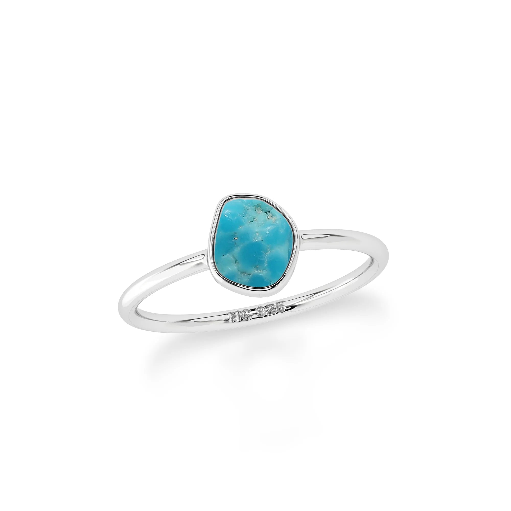 turquoise stackable bezel-set ring