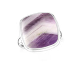 chevron-amethyst bezel-set ring